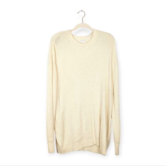 Danielle Bernstein Ivory Oversized Long-sleeve Sweater Tunic Size L/XL - Picture 1 of 6